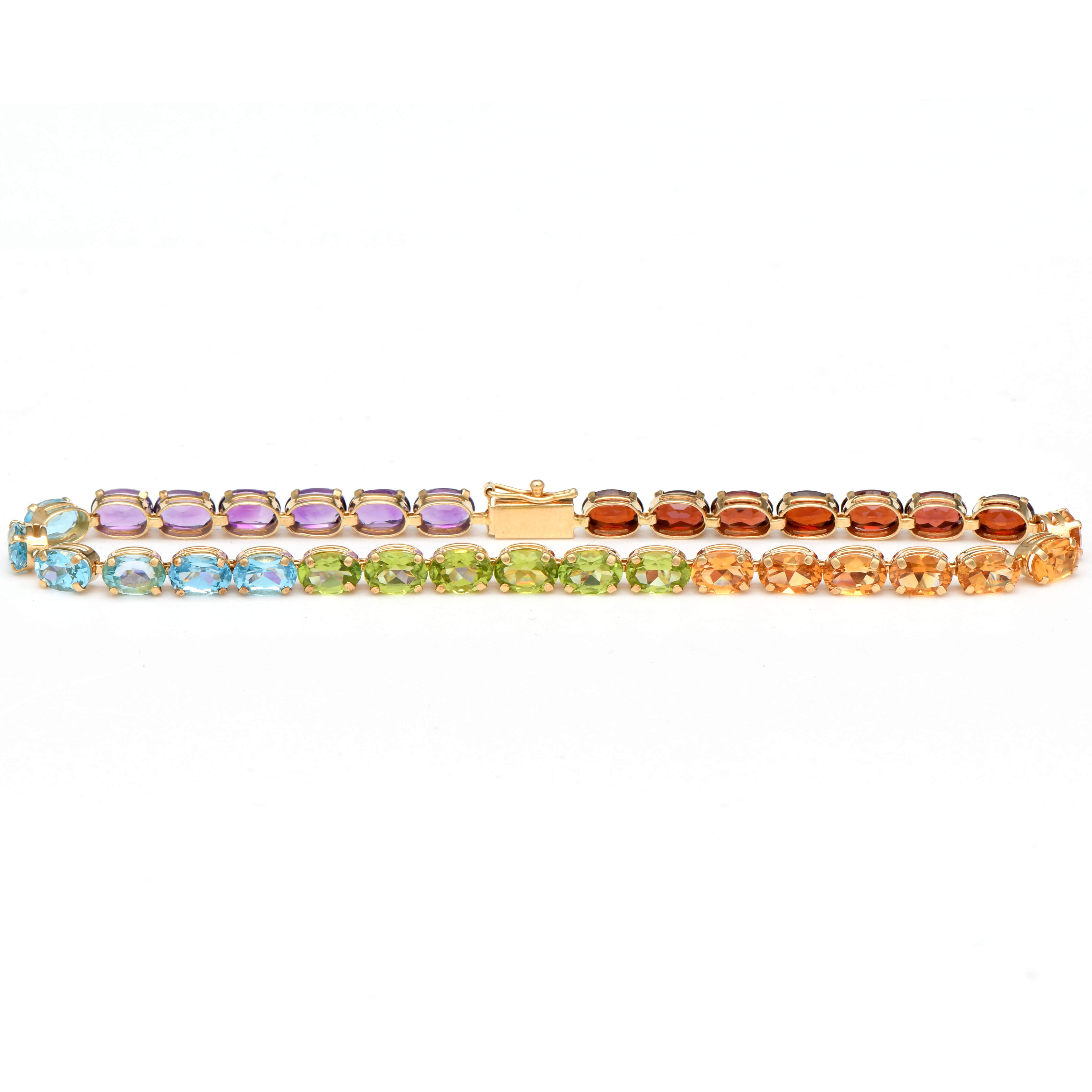 14KY Multi Gemstone(13.76) Ombre Bracelet-1