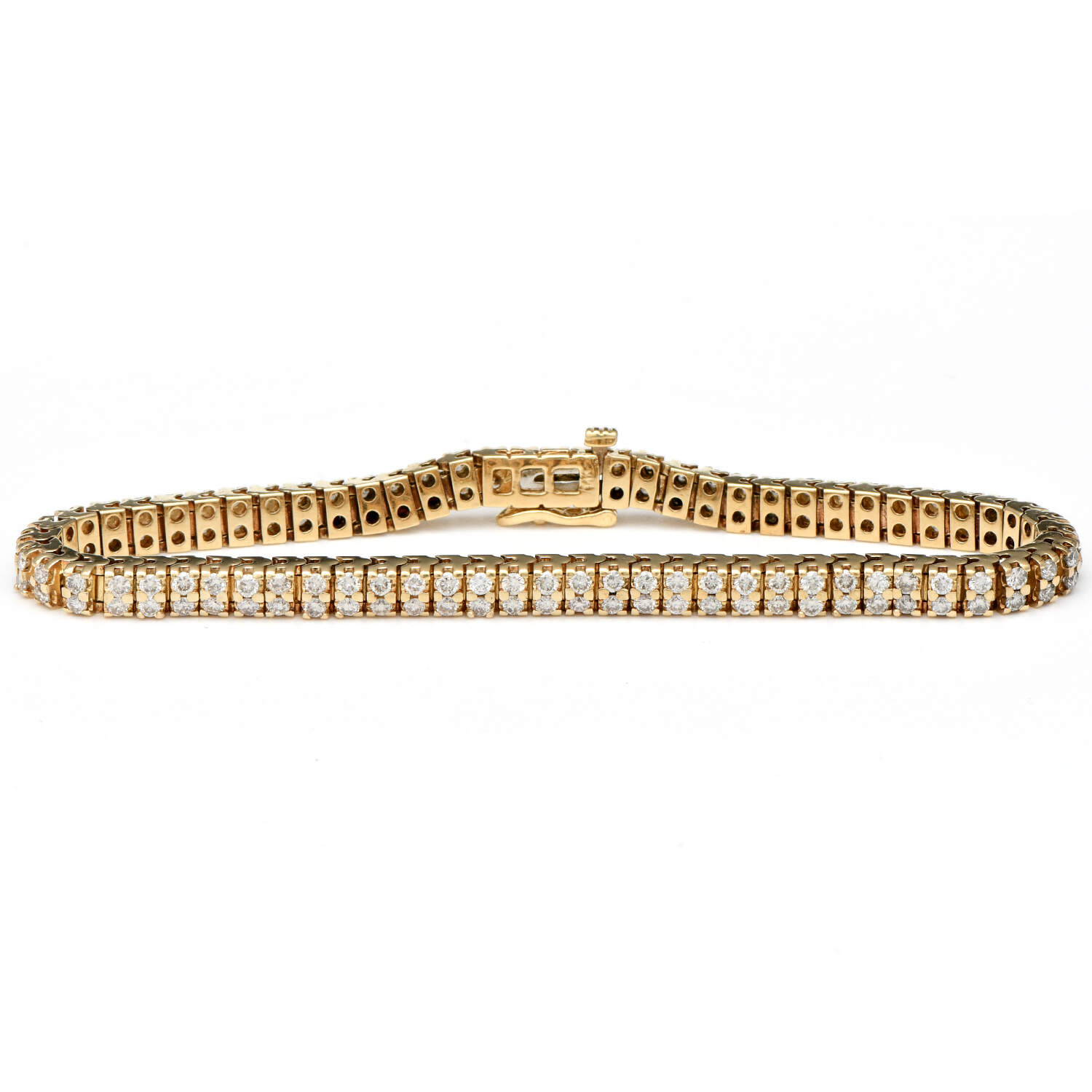 14KY Double Row Diamond(4.06) Tennis Bracelet-1