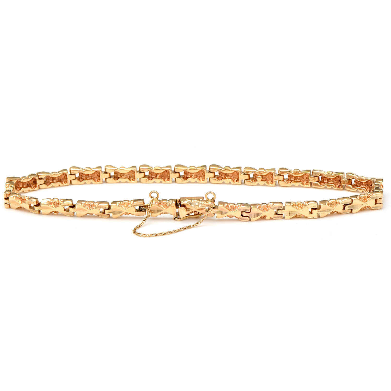14KY Nugget Mirror Link Bracelet-2