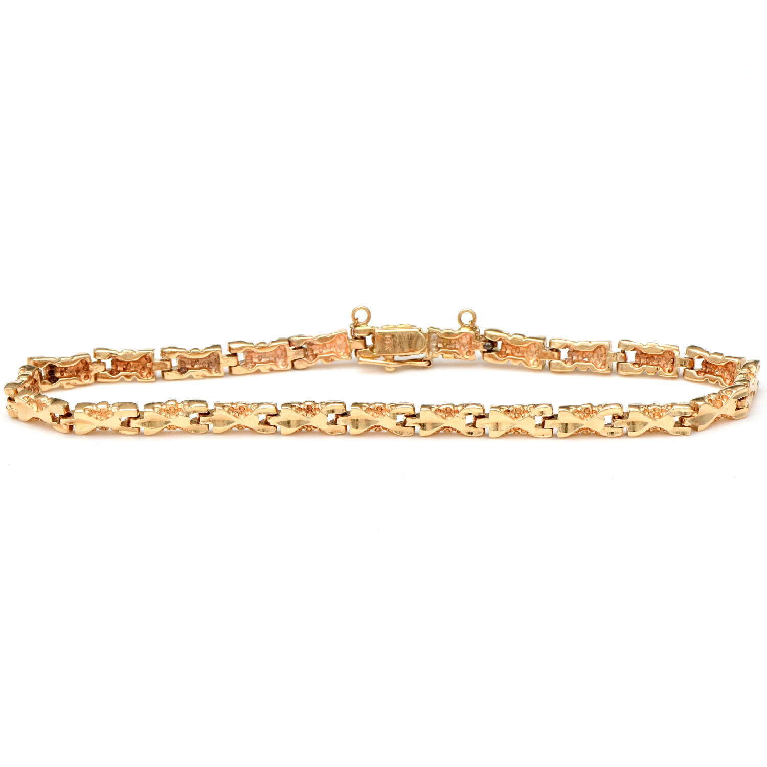 14KY Nugget Mirror Link Bracelet-1