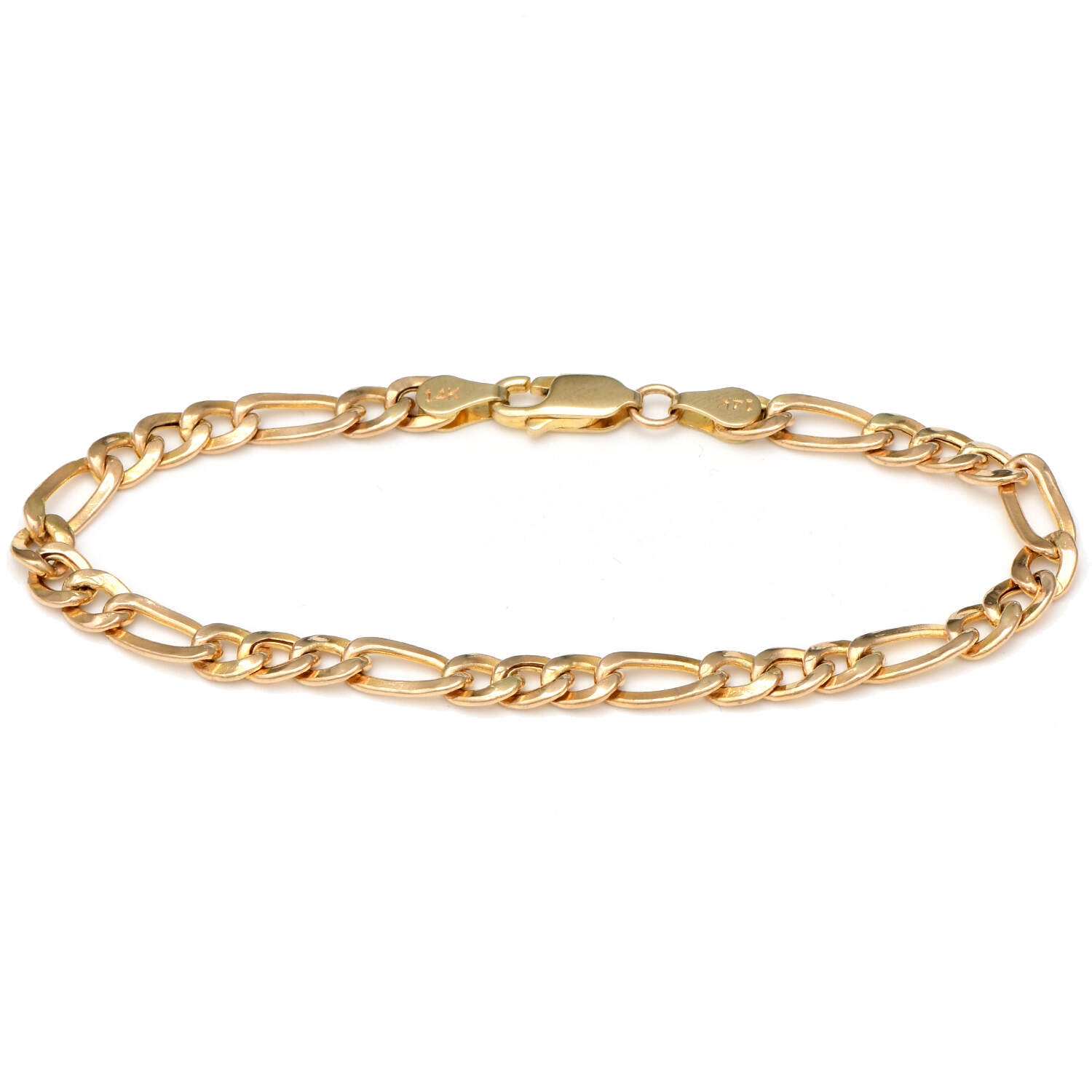 14KY Figaro Link Bracelet-1