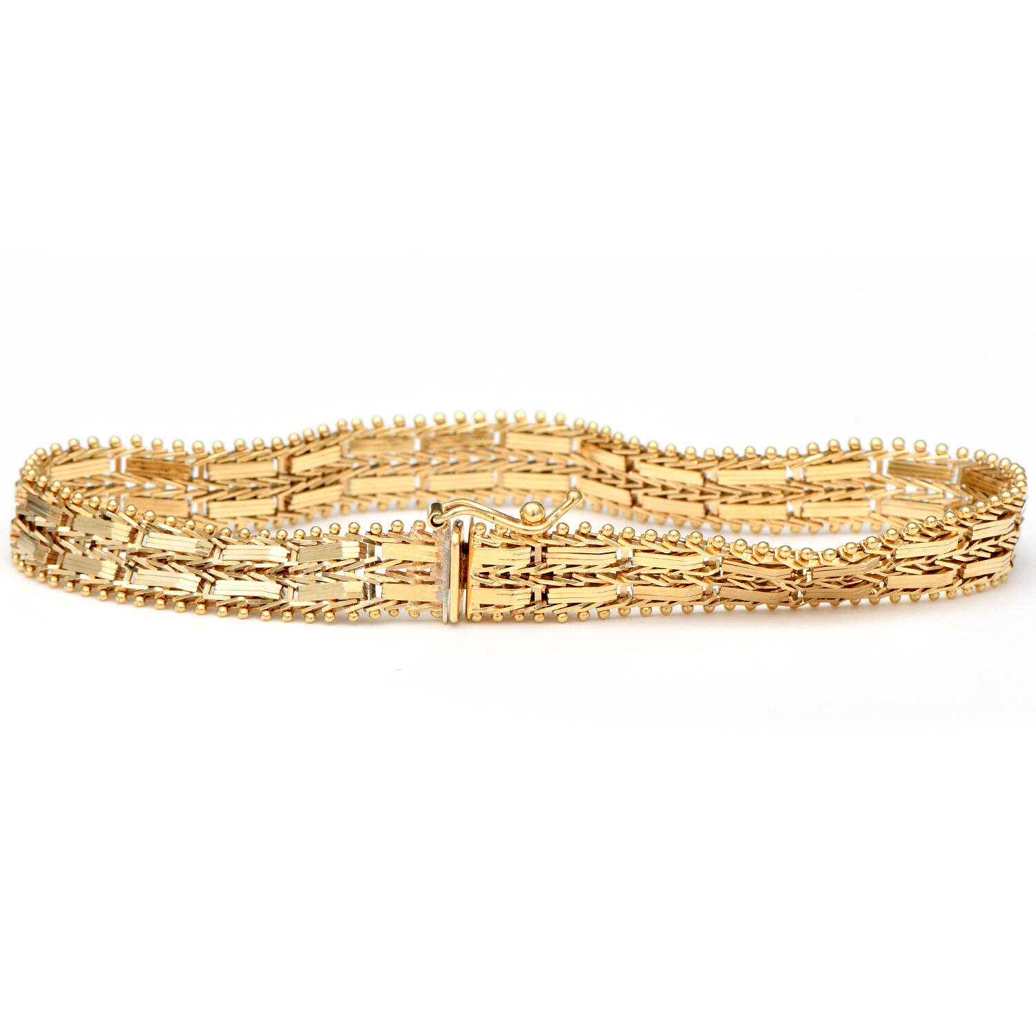14KY Imperial Mirror Bar Link Bracelet-2