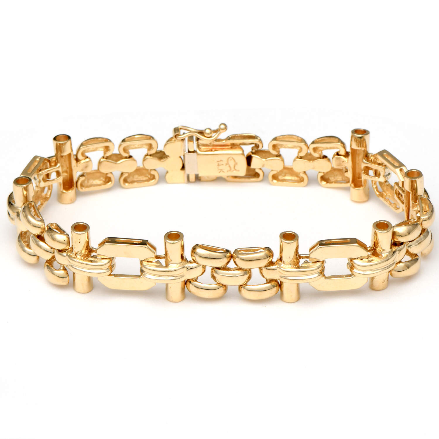 14KY Vintage Fancy Link Bracelet-1