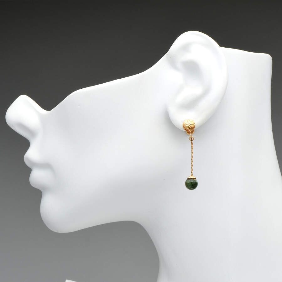 14KY Marble Screw-On Non-Pierced Drop Earrings-3