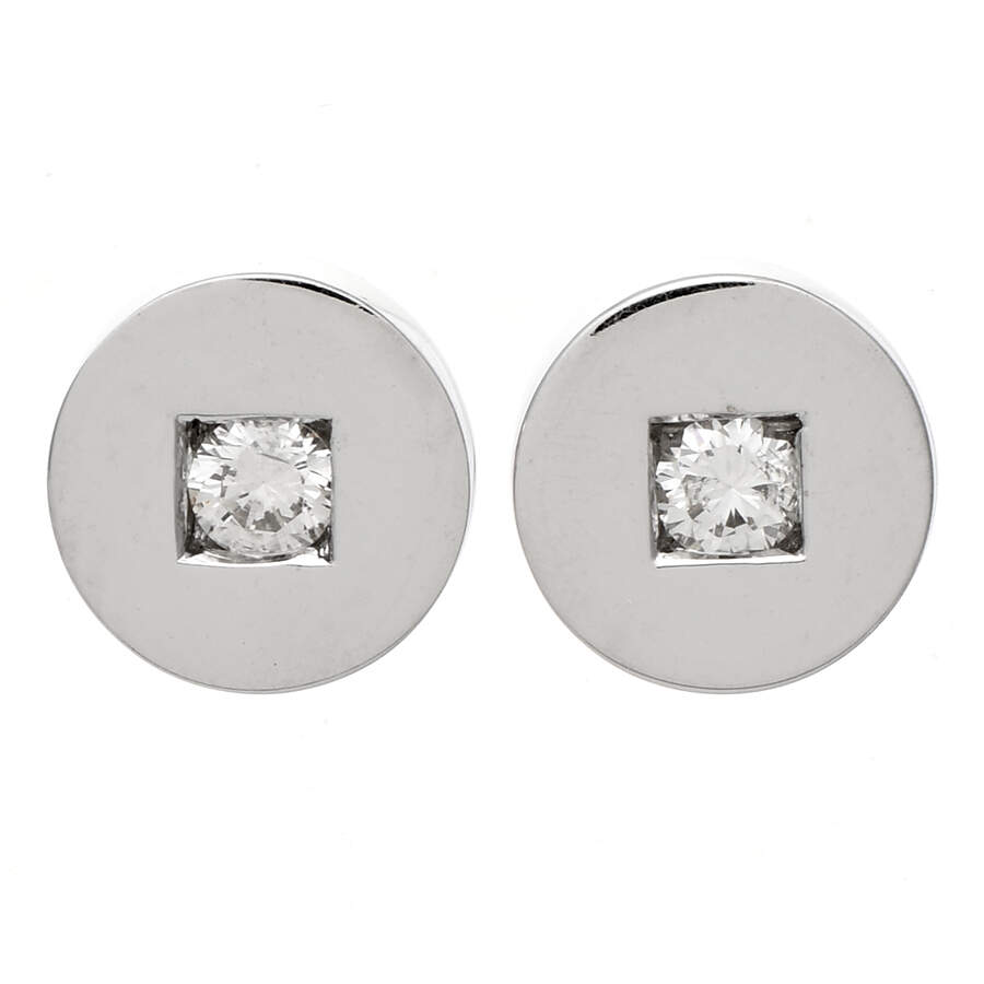 14KW Diamond(0.16) Disc Stud Earrings-1