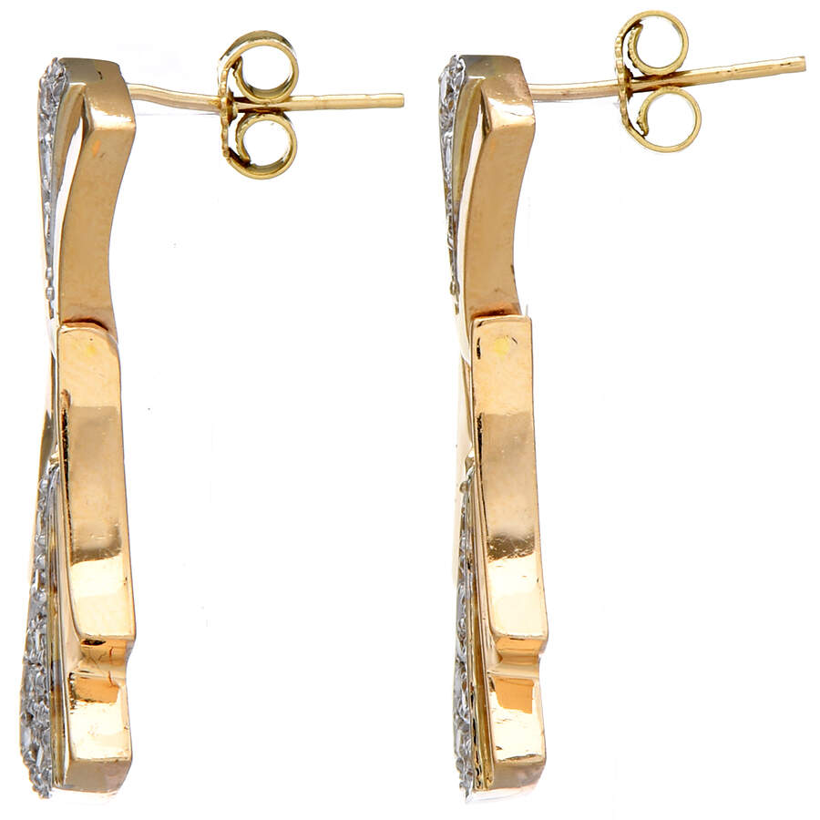 14KYW Diamond(0.60) Hinged Dangle Earrings-2