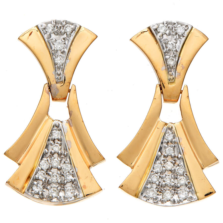 14KYW Diamond(0.60) Hinged Dangle Earrings-1