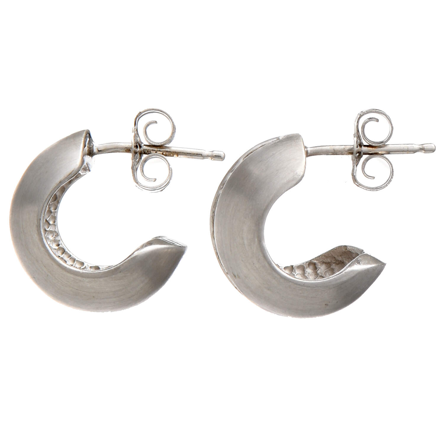 14KW Diamond(0.14) Channel Huggie Hoop Earrings-2