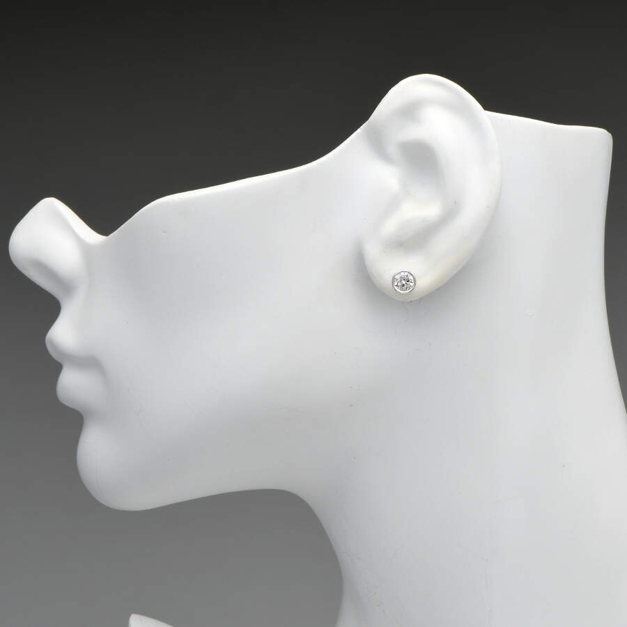 14KW Brilliant Cut Diamond (0.74) Stud Earrings-3