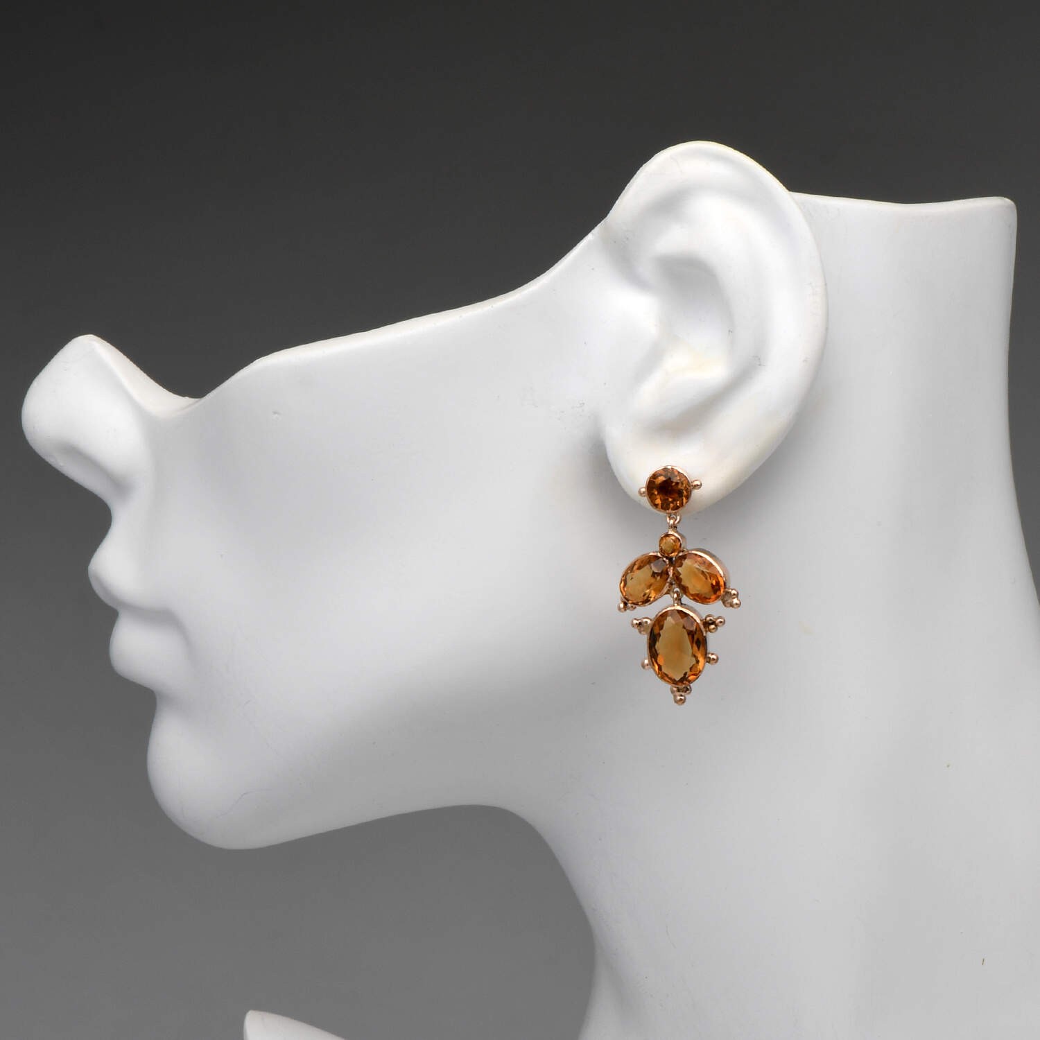 10KY Citrine(12.50) Dangle Earrings-3