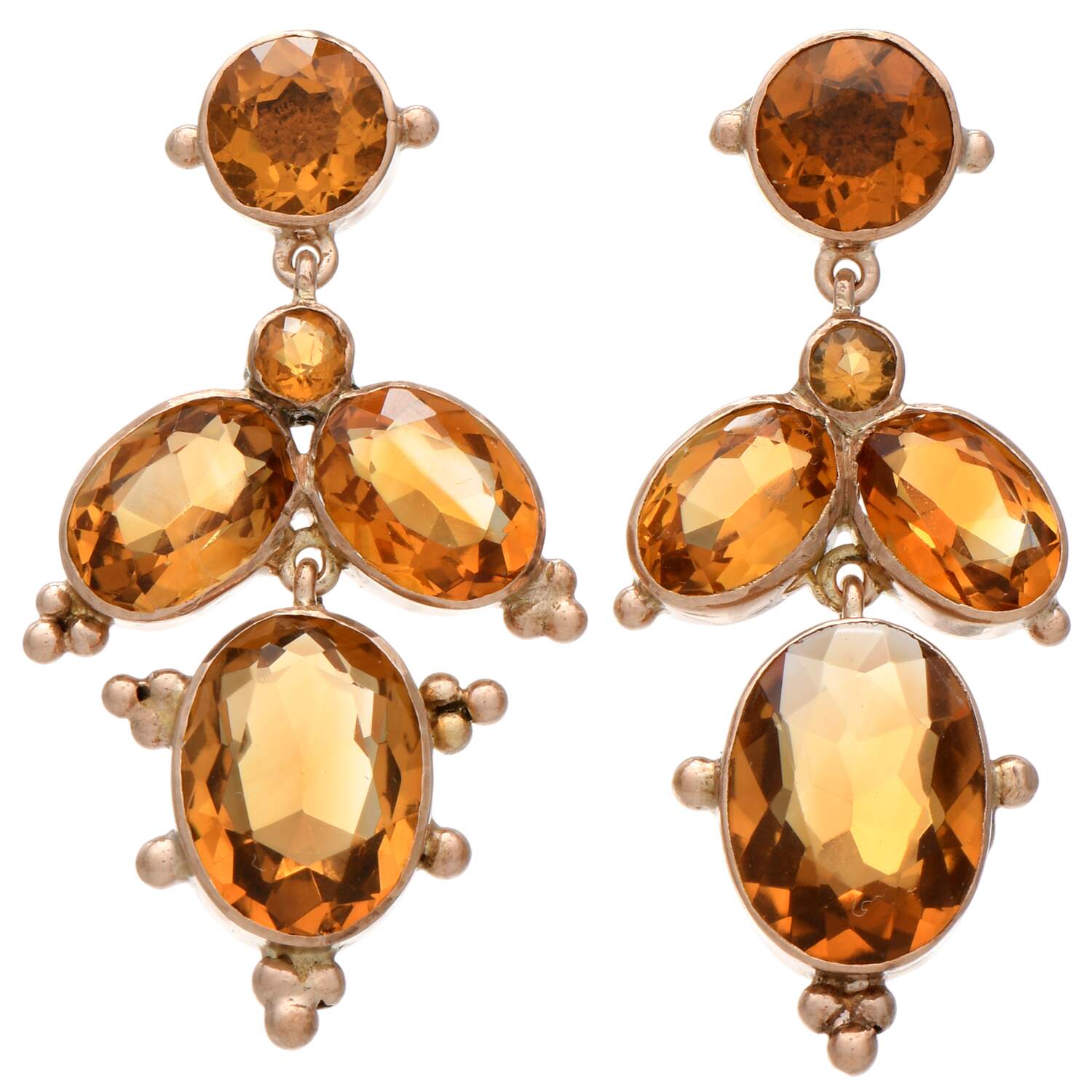 10KY Citrine(12.50) Dangle Earrings-1