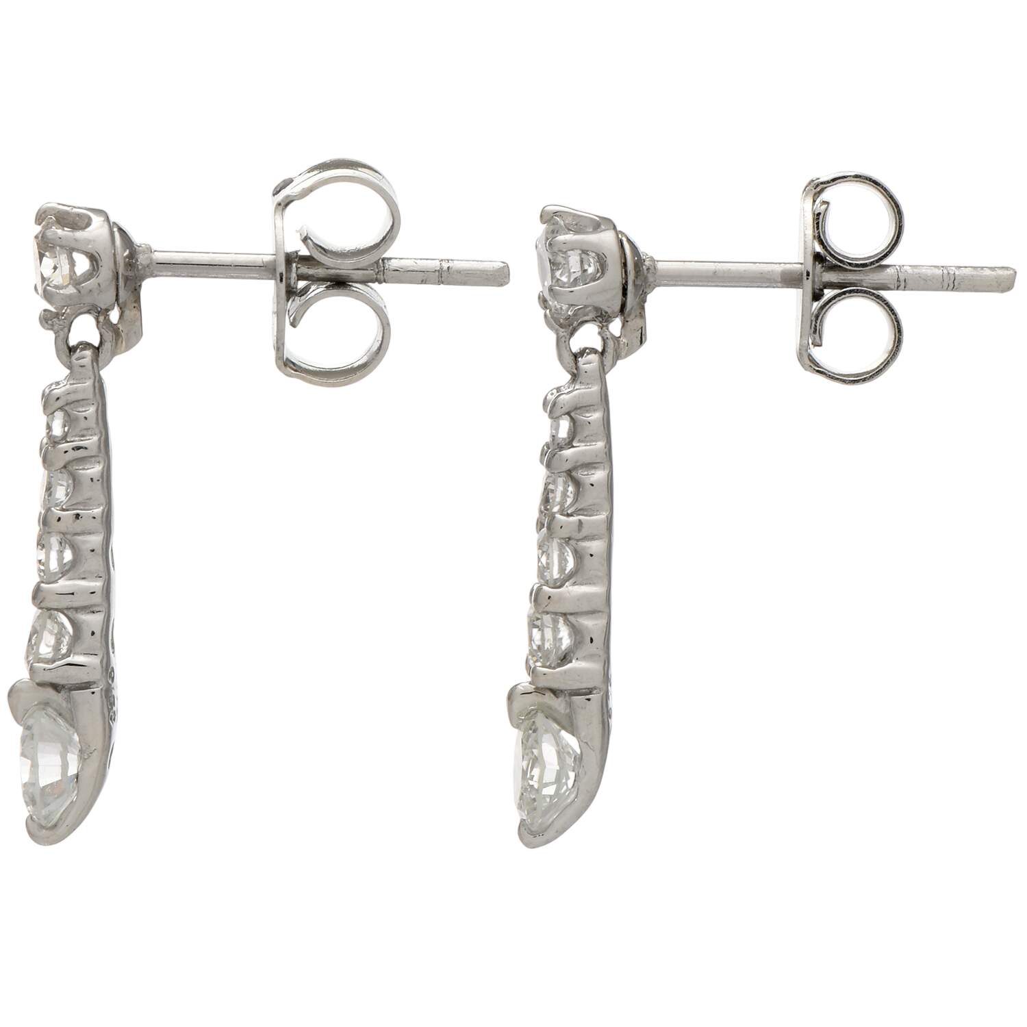 Platinum Diamond (1.10) Dangle Earrings-2