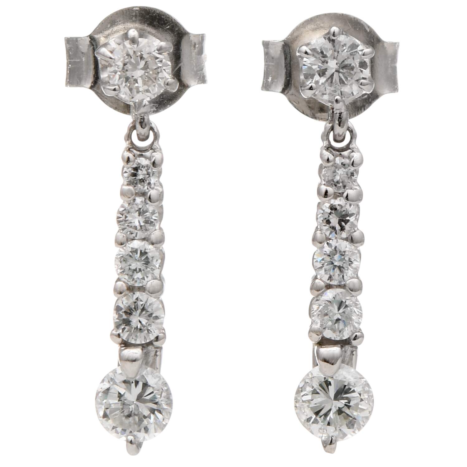 Platinum Diamond (1.10) Dangle Earrings-1