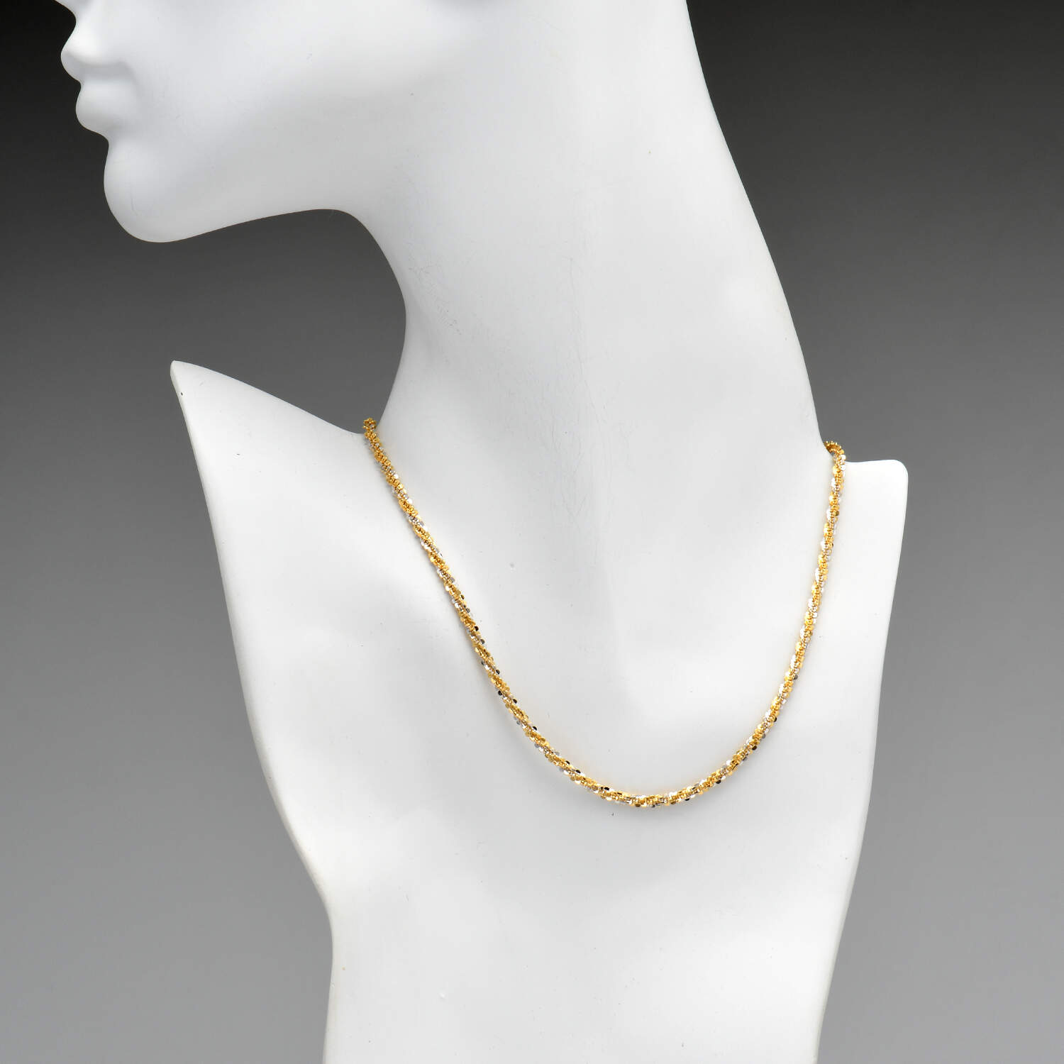 14KYW Solid Margarita Chain Necklace-3