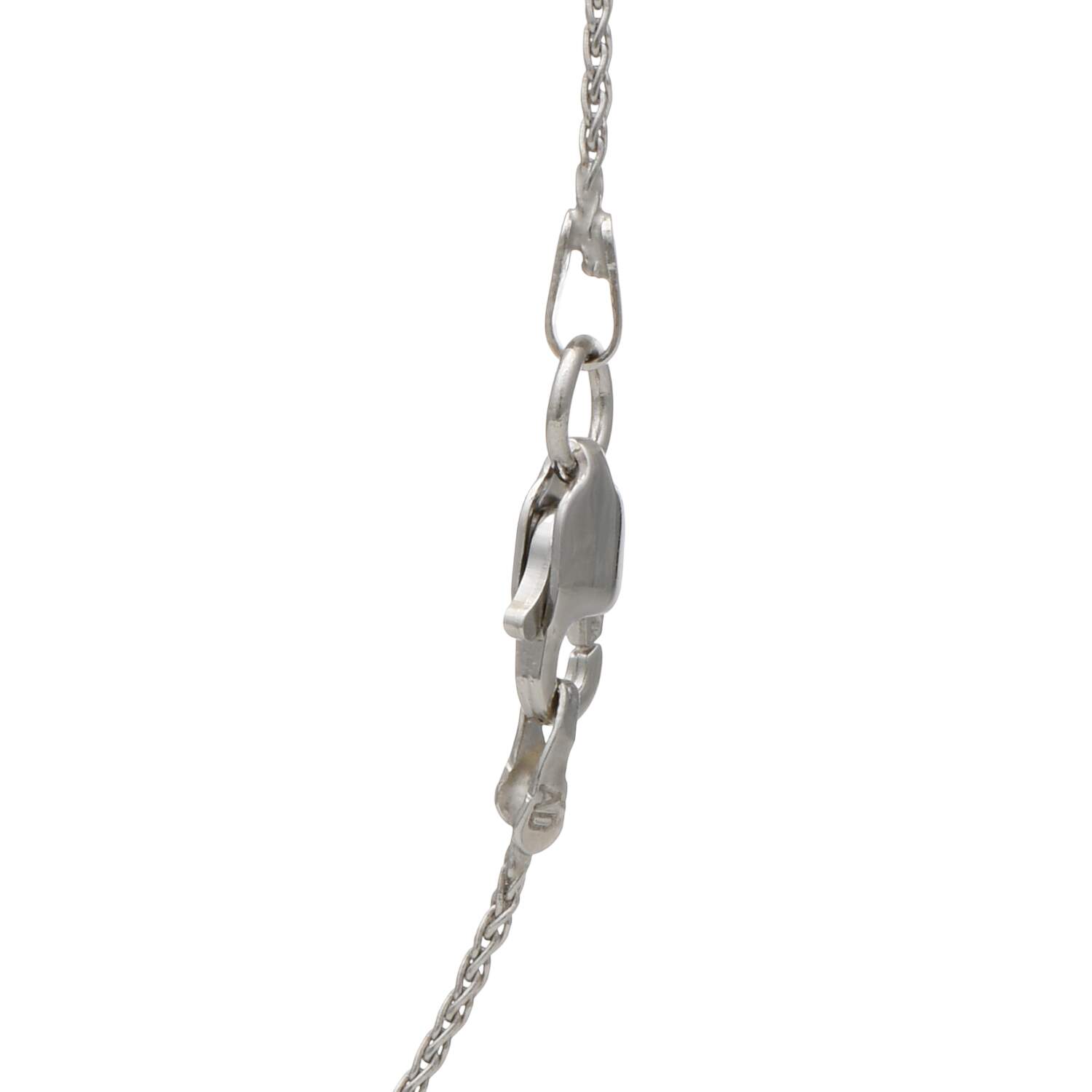 18/14KW Small Diamond(0.08) Paw Print Necklace-3