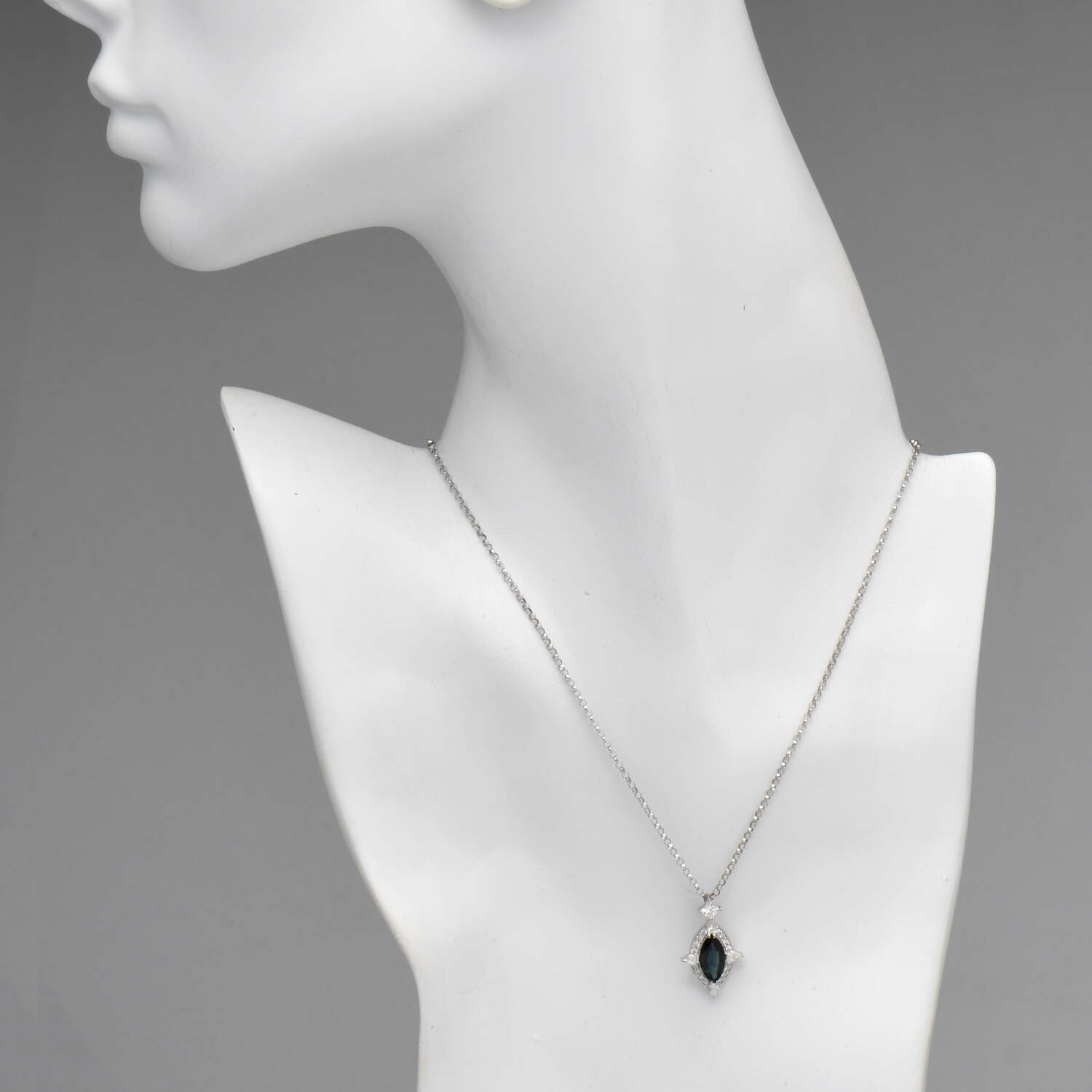 14KW Sapphire(1.64) & Diamond(0.81) Necklace-4