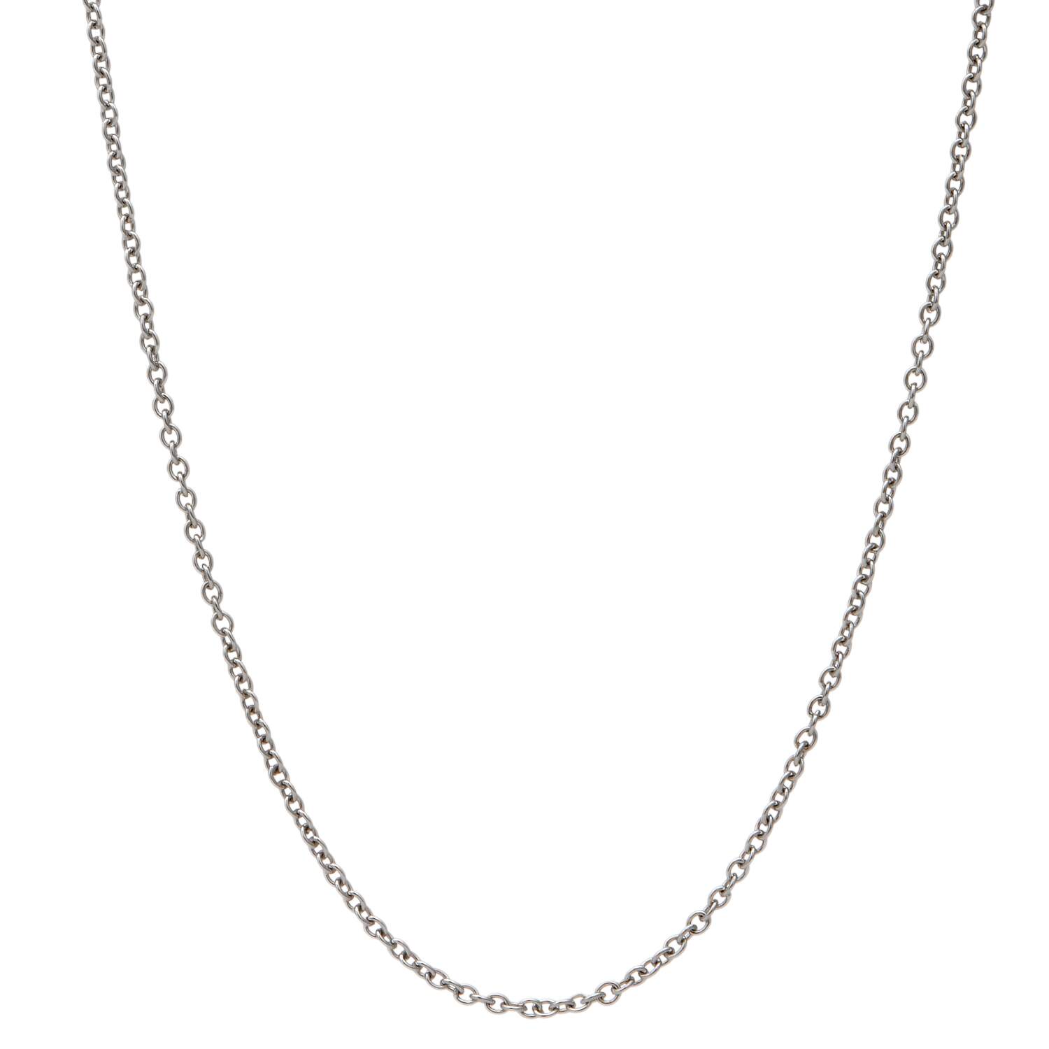 Platinum 2.5 mm Rolo Chain Necklace-1