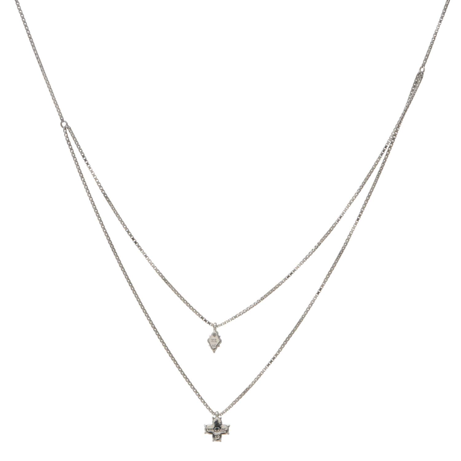 Platinum Double Diamond(0.42) Tier Necklace-2