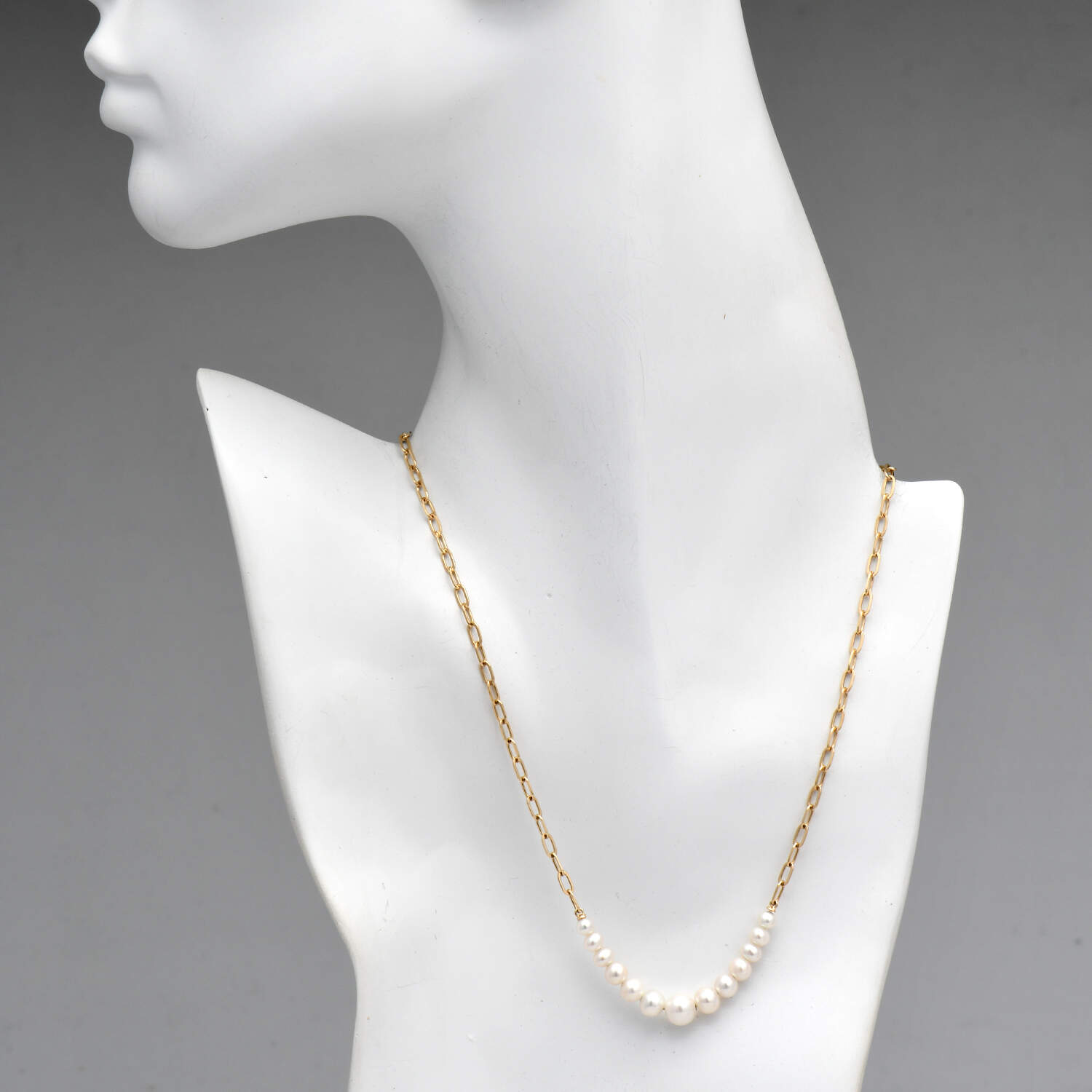 14KY Effy Freshwater Pearl (4.5-7.0mm) Paperclip Link Necklace-3