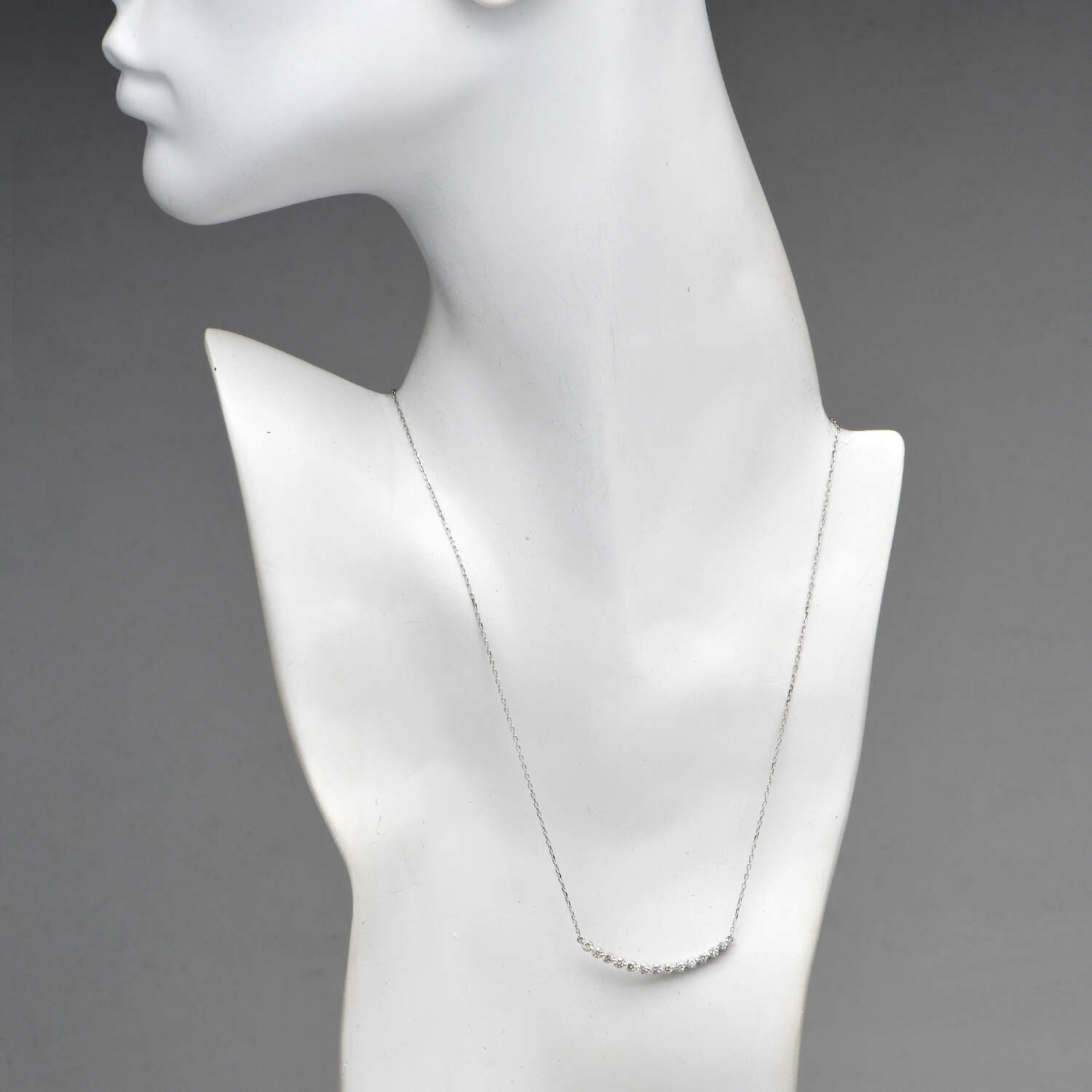 14KW Diamond (0.78) Curve Necklace-4