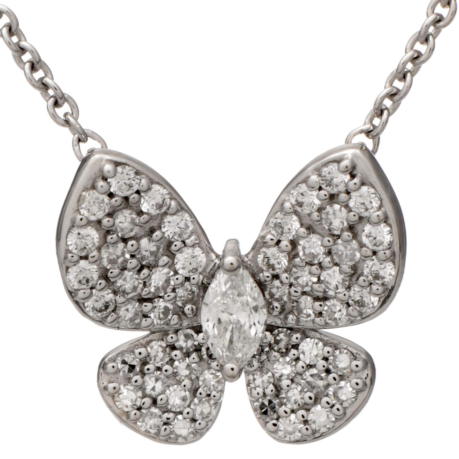 14KW Effy Diamond(0.41) Butterfly Necklace-1