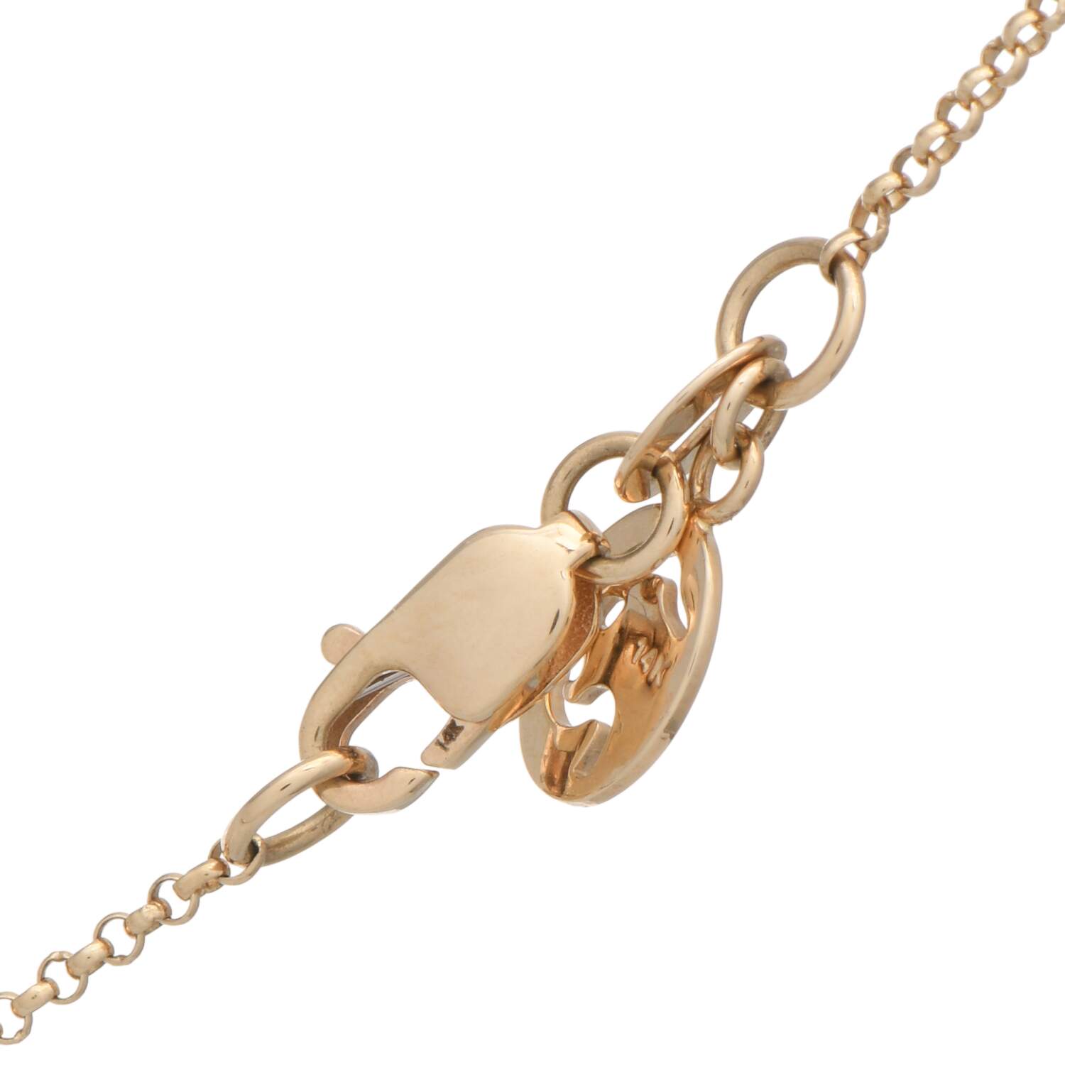 14KY Effy Mother of Pearl & Diamond (0.15) Cresent Moon Necklace-3