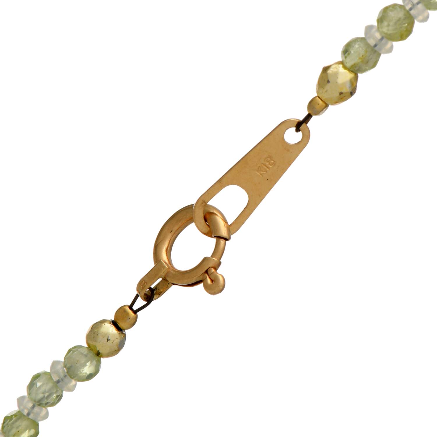 18KY Golden South Sea Pearl (12.5 mm) & Peridot (6.0) Necklace-2