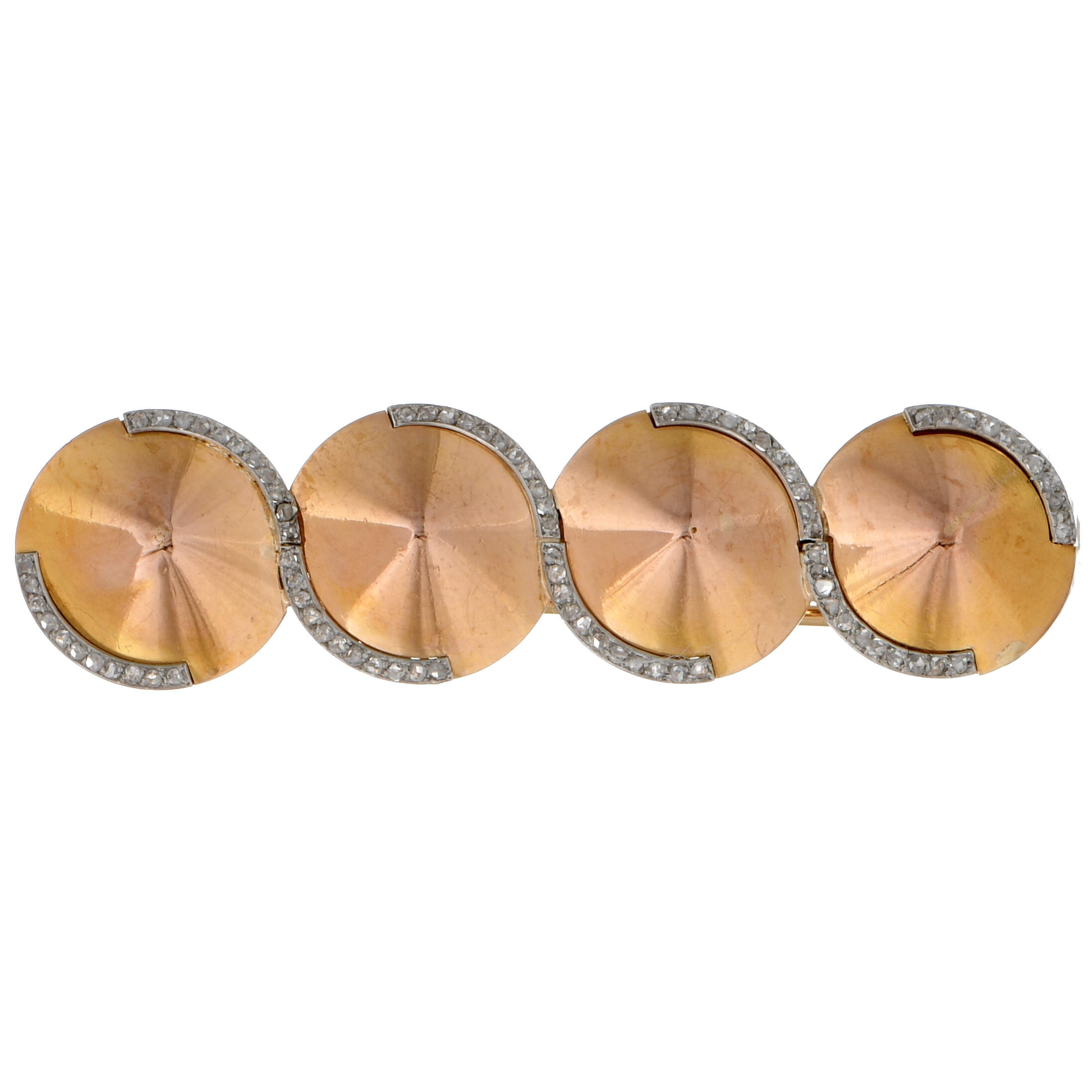 14KYW Diamond Accent Quad Pyramid Pin-1