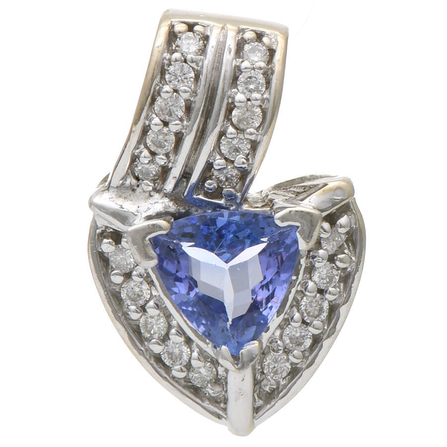 14KW Tanzanite(1.28) & Diamond(.20) Pave Pendant-1