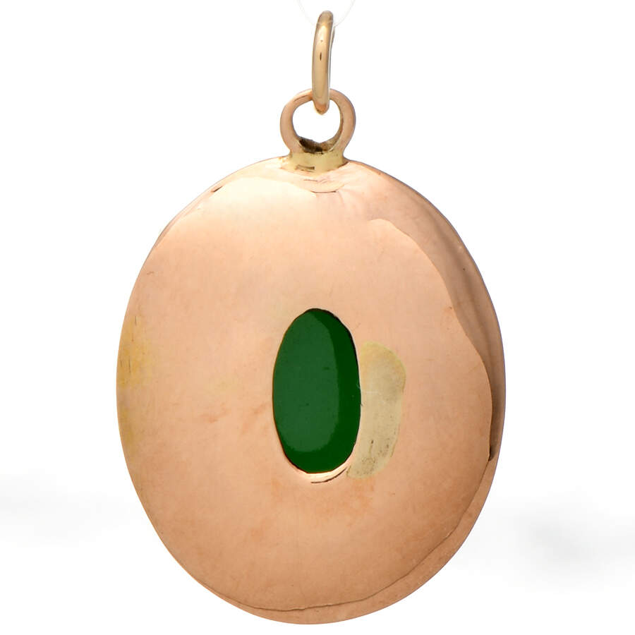 12KR Vintage Oval Jadeite Jade(9.60) Pendant-2