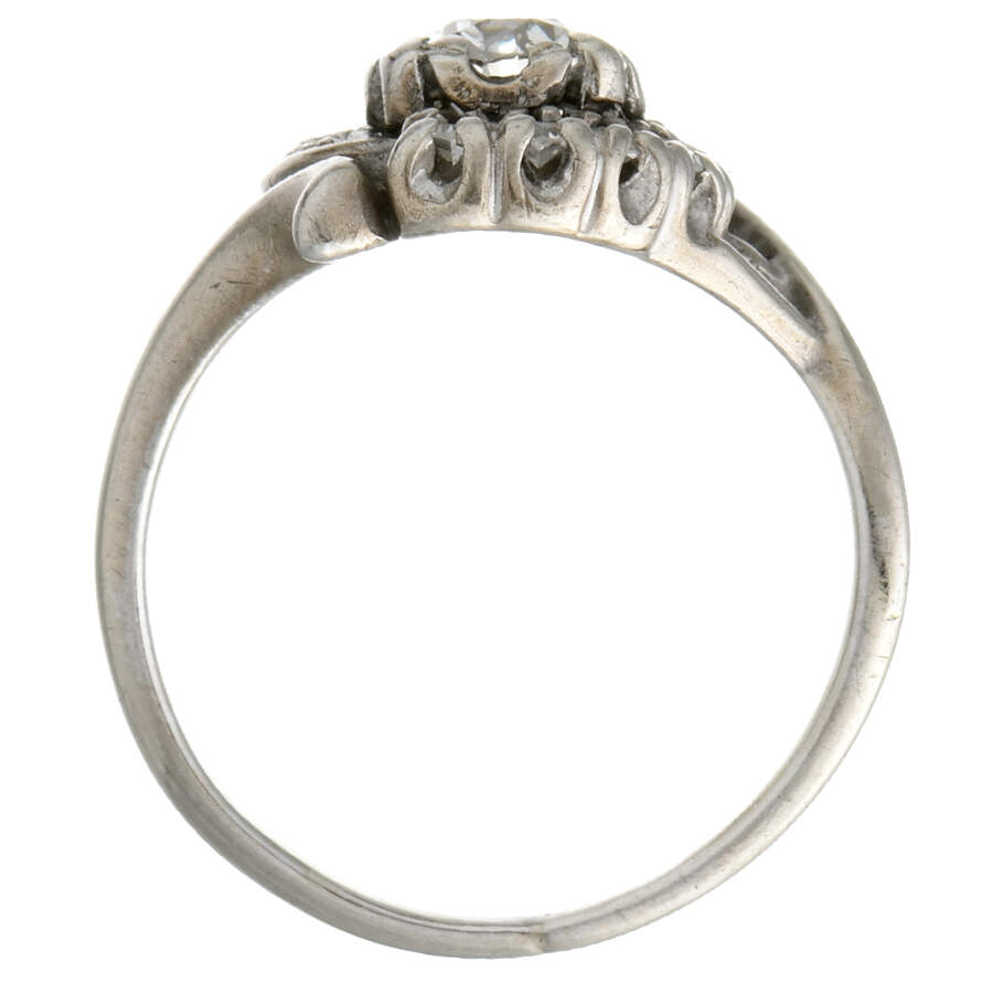14KW Vintage Diamond(0.42) Heart Ring-4