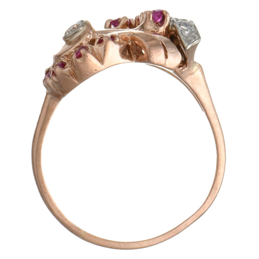 14KY Retro Modern Ruby & Diamond Ring-4