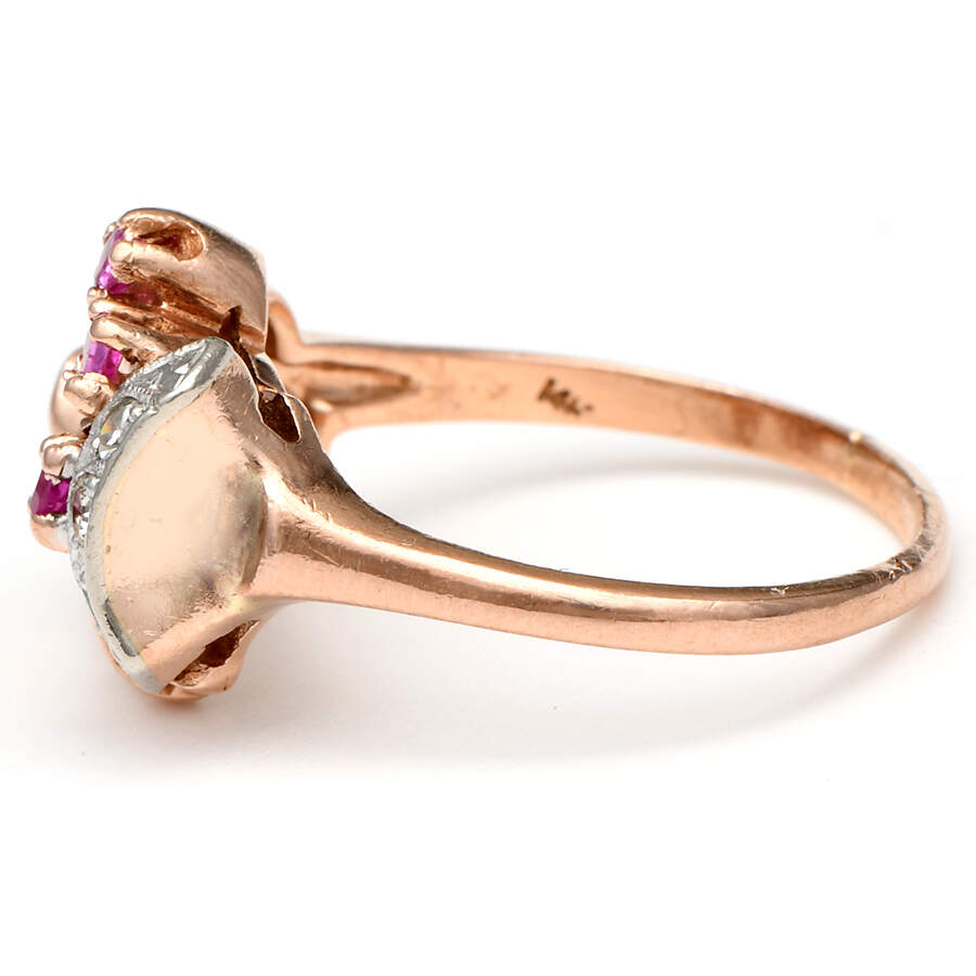 14KY Retro Modern Ruby & Diamond Ring-3
