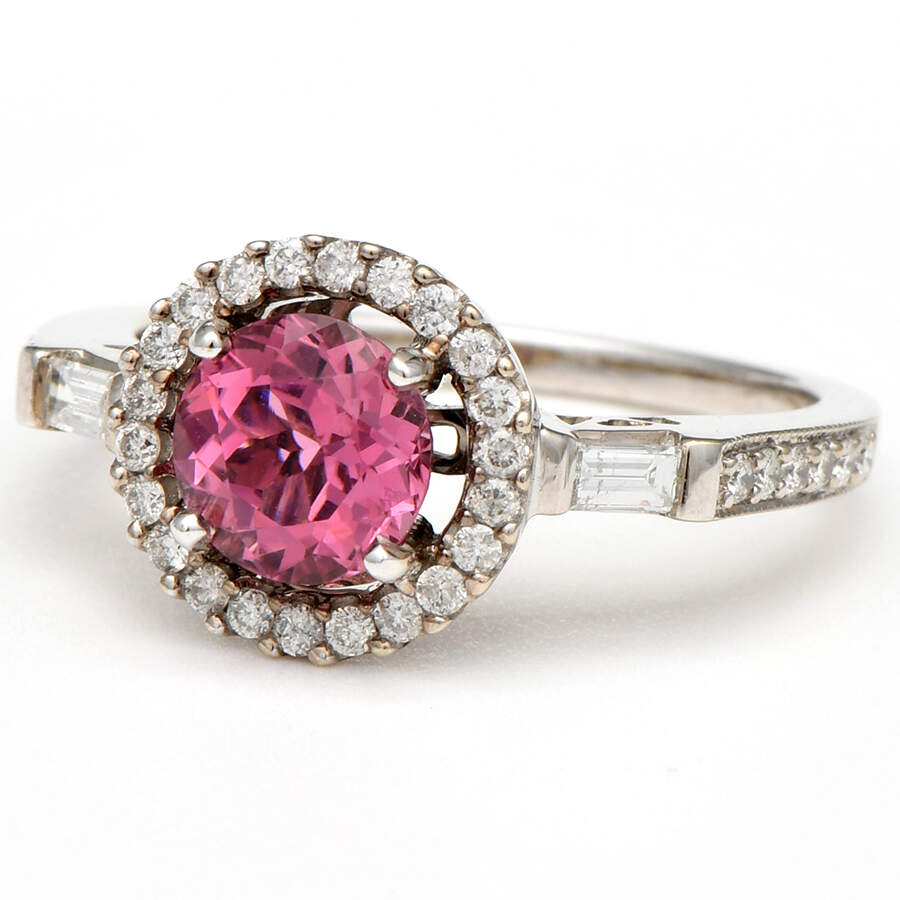 14KW Pink Tourmaline(1.12) & Diamond(0.45) Ring-1