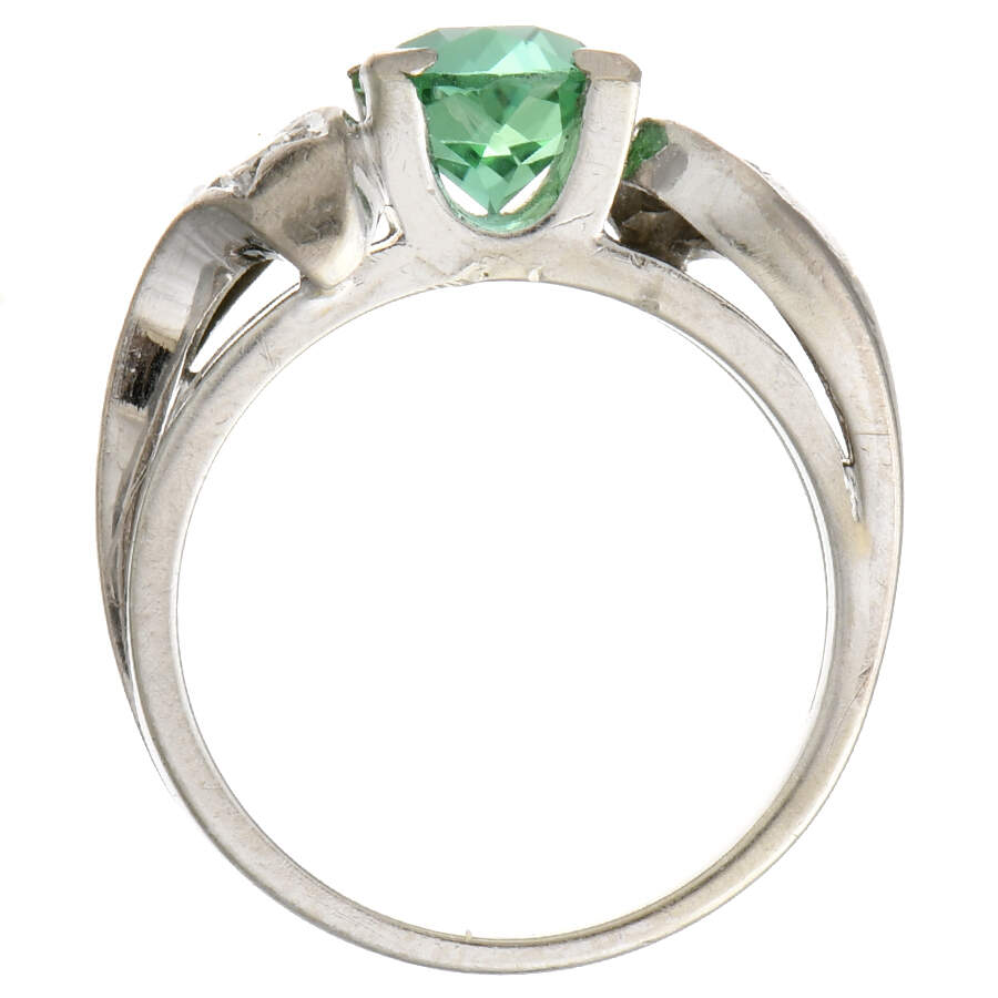 14KW Green Zircon(1.65) & Diamond Ring-4