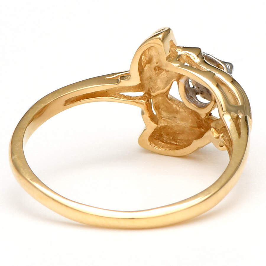 14KYW Vintage Diamond Accent Swirl Ring-2