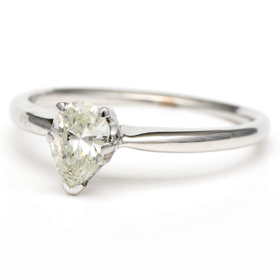14KW Diamond( 0.46) Pear Cut Solitaire Engagement Ring-1