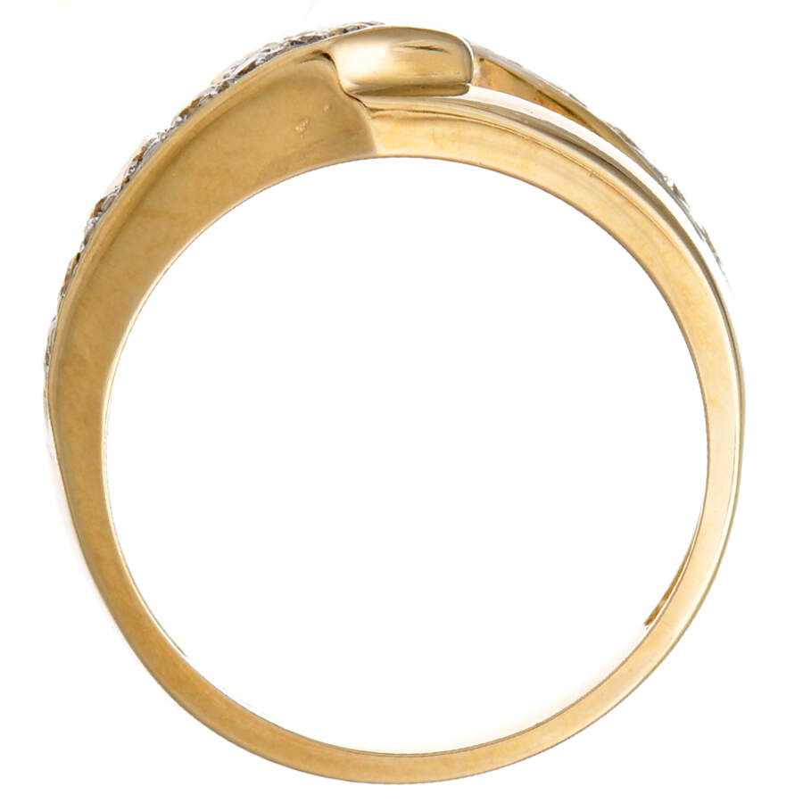 14KYW Diamond(0.40) Interlocking Band Ring-4