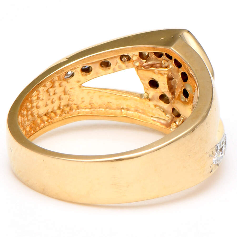 14KYW Diamond(0.40) Interlocking Band Ring-2