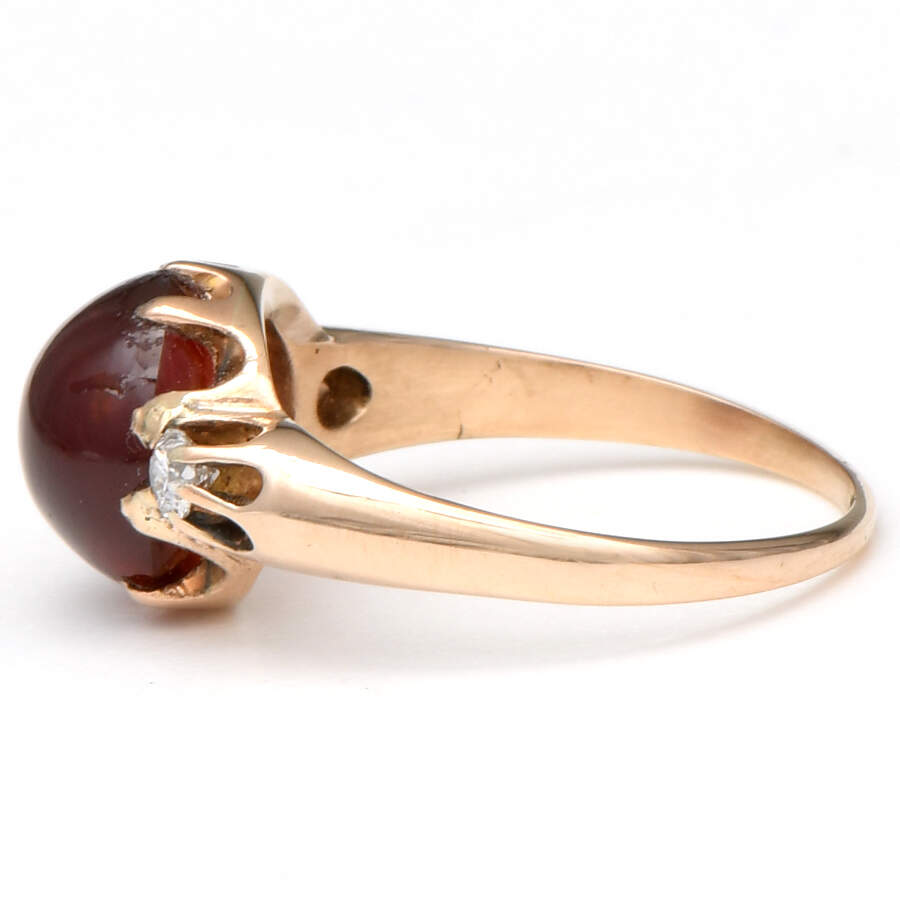 14KY Vintage Pyrope Garnet(6.75) & Diamond(0.16) Ring-3