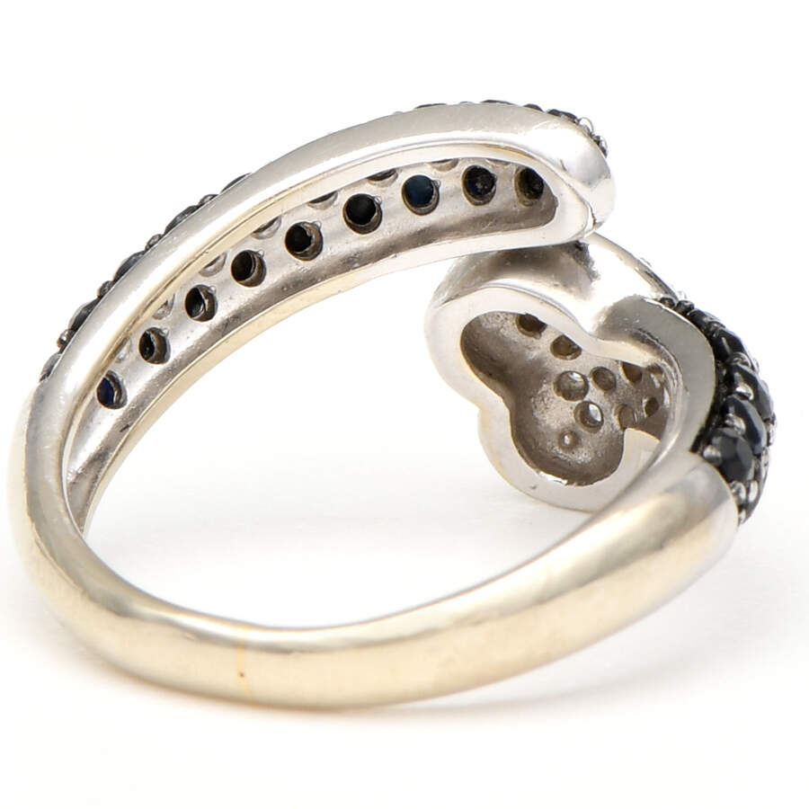14KW Black Sapphire(1.68) & Pave Diamond Heart Ring-2