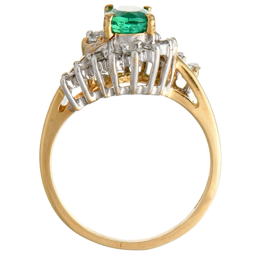 10KYW Emerald(0.81) & Diamond(0.24) Ring-4