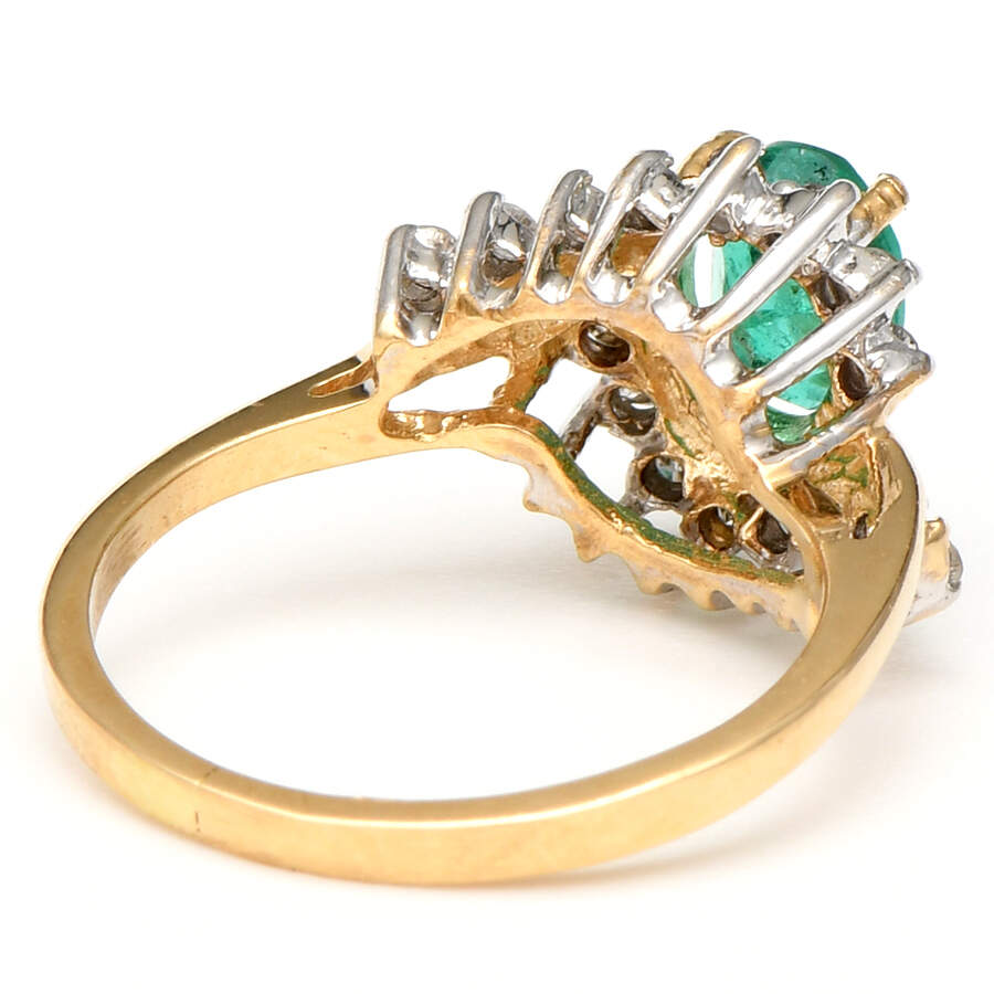 10KYW Emerald(0.81) & Diamond(0.24) Ring-2