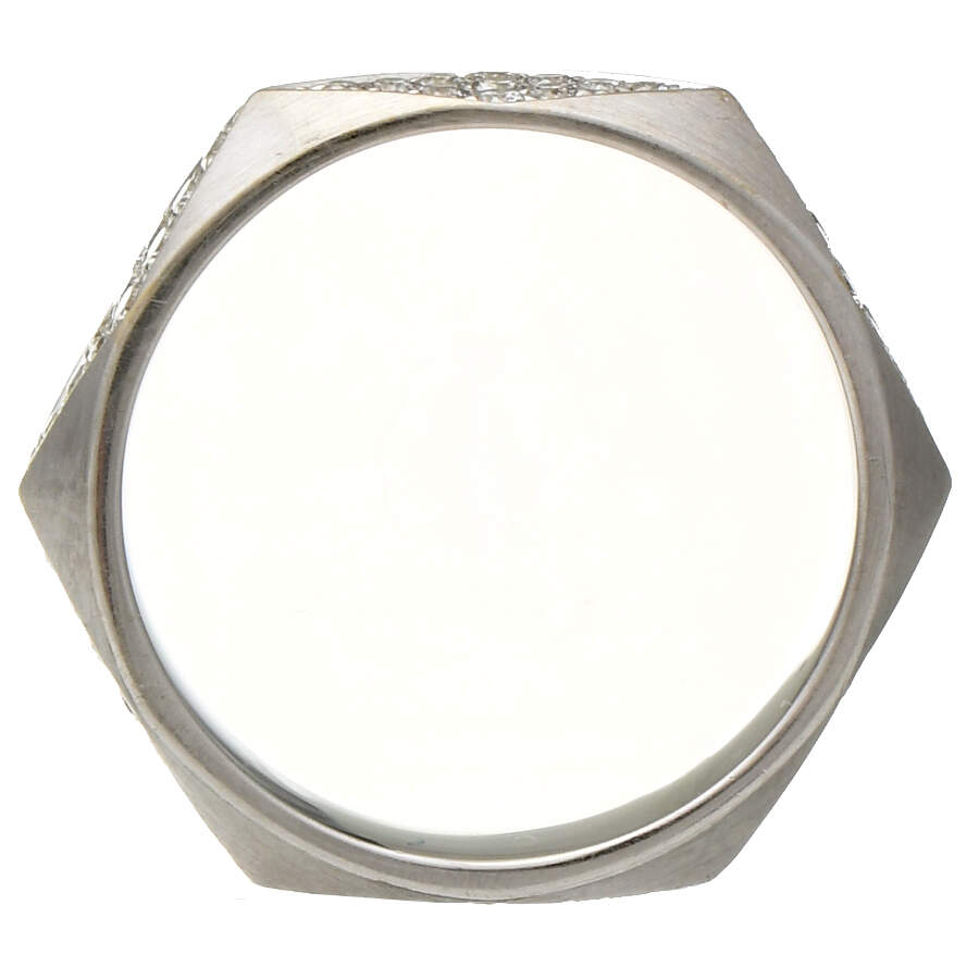 18KW Sarosi Diamond(0.55) Geometric Eternity Satin Band Ring-4