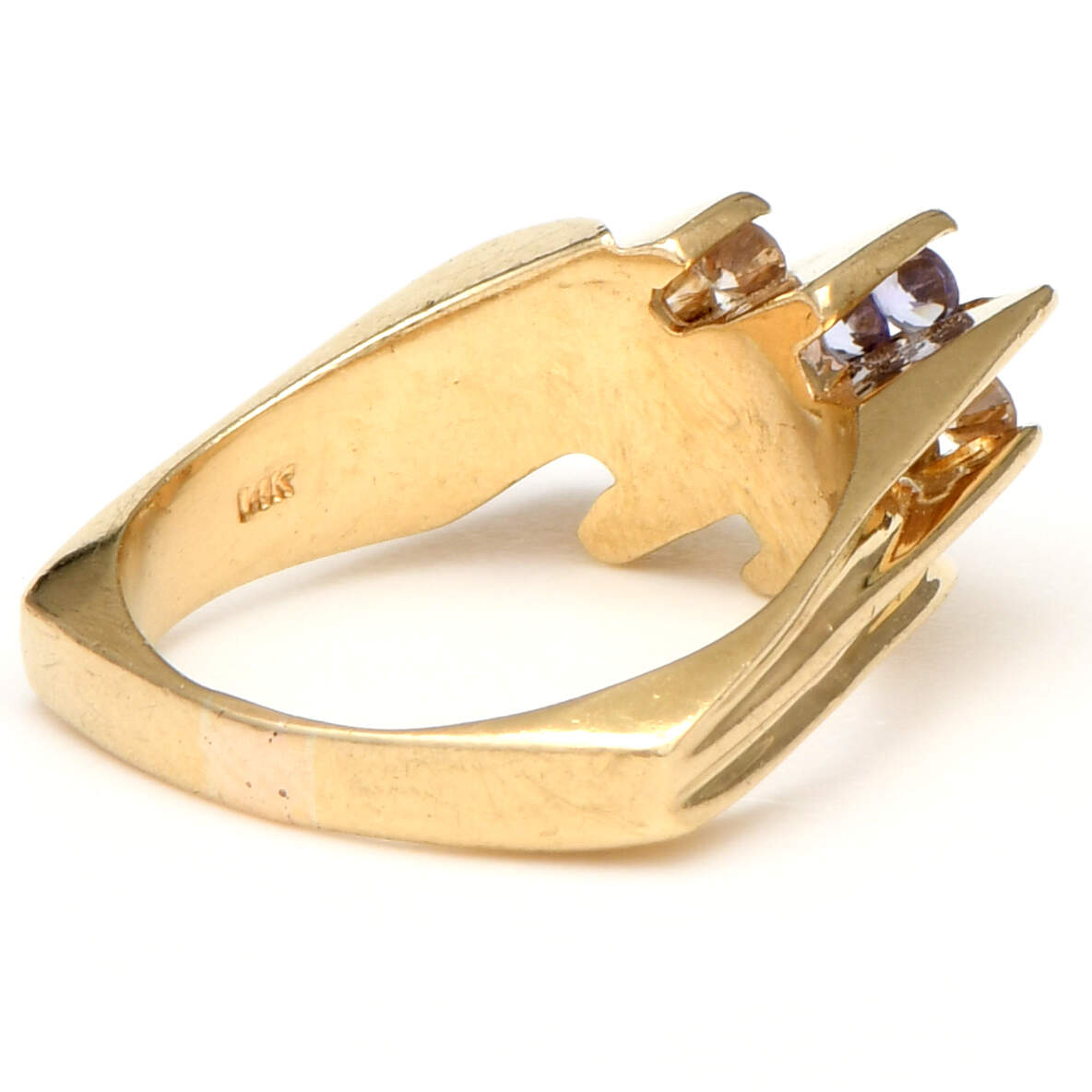 14KY Tanzanite (0.28) & Diamond (0.36) Channel Band Ring-2