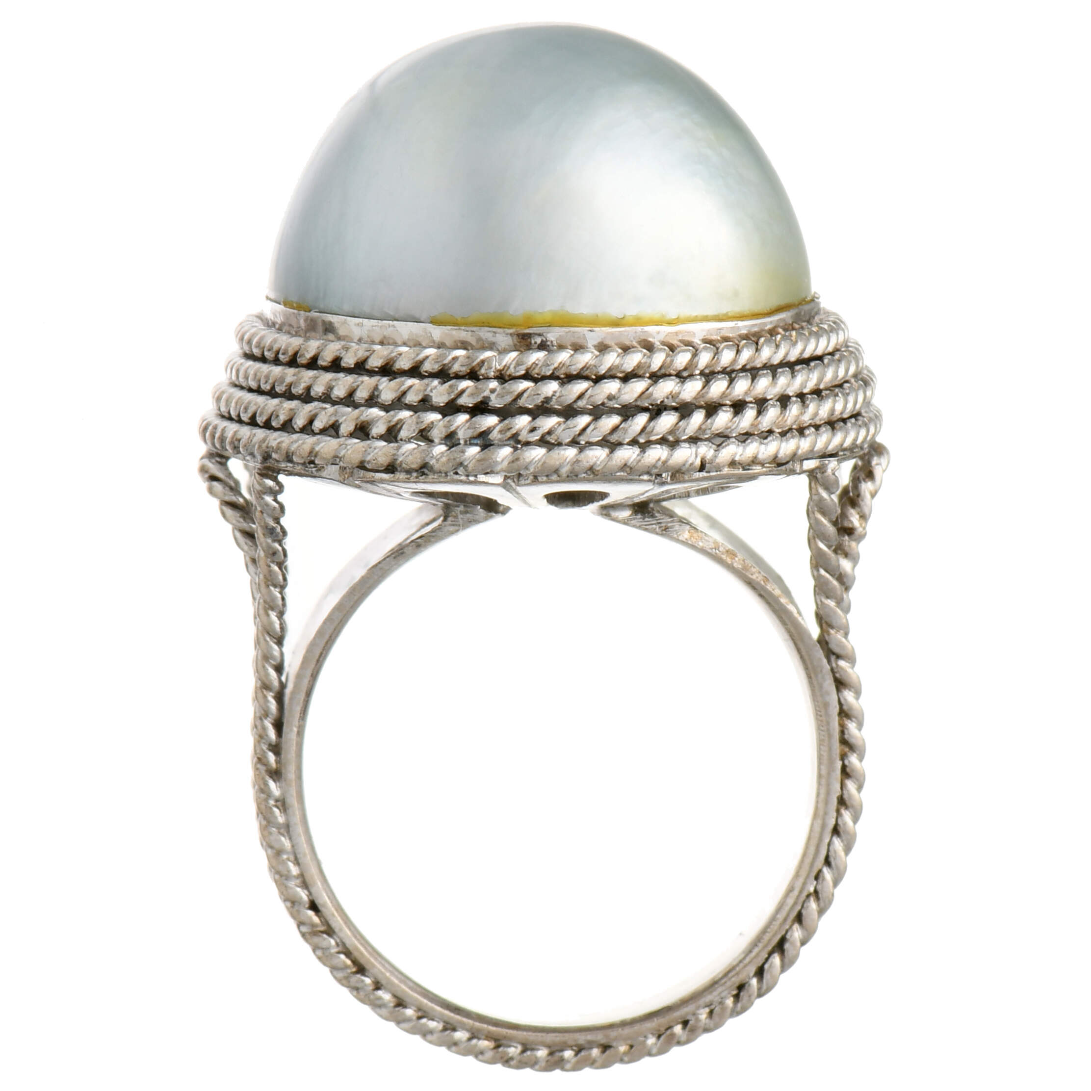 14KW Bold Gray Mabe Pearl (18.8MM) Ring-4