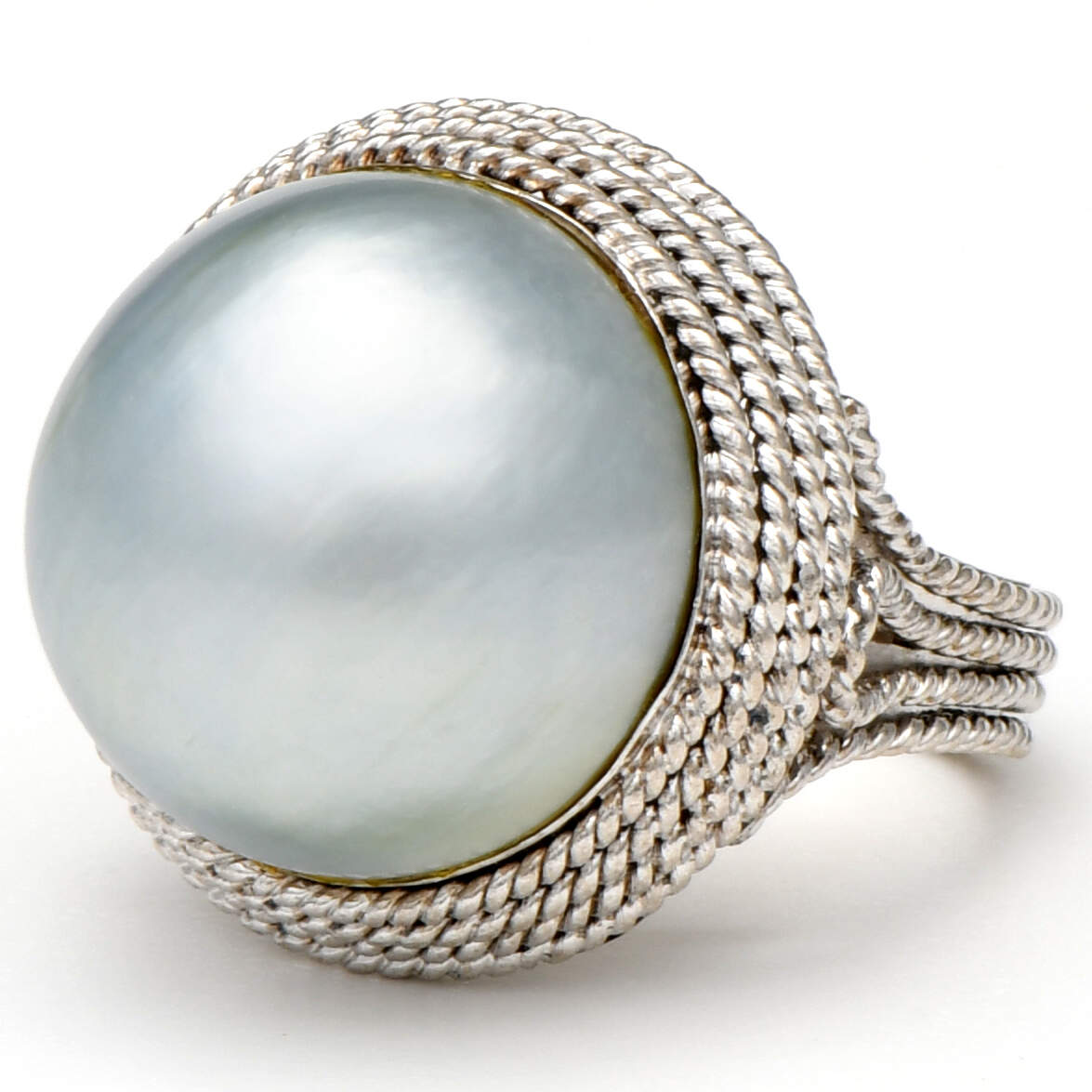 14KW Bold Gray Mabe Pearl (18.8MM) Ring-1