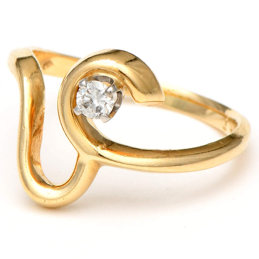 14KY Vintage Diamond Accent Free Form Ring-1