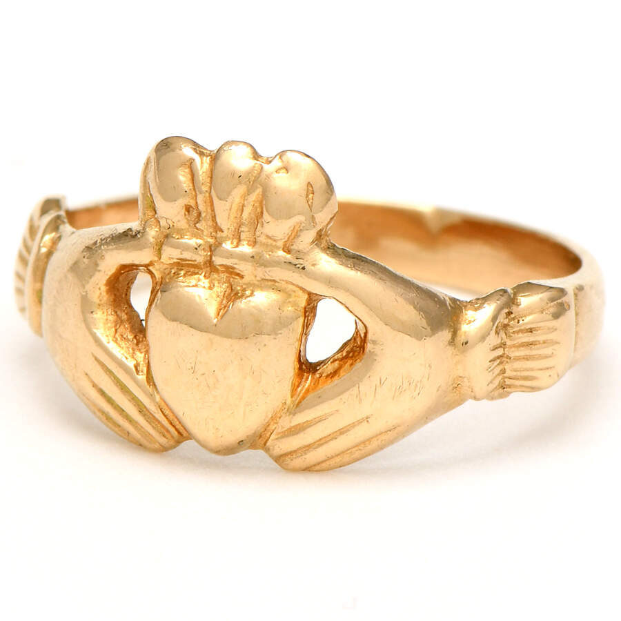 14KY Claddagh Band Ring-1