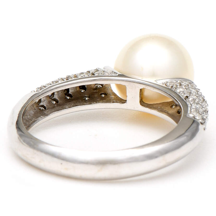 14KW Akoya Pearl & Diamond (0.20) Pave Ring-2